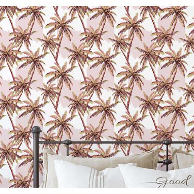 Papel de Parede Palmeira Marrom Vinílico Autoadesivo, Envelopamento Decorativo, Aplicação Fácil para Quarto e Sala - S4Sassy 63,5 cm (L) × 152,4 cm (C) / Marrom - Vinil Liso