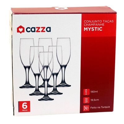 Conjunto com 6 Taças Champagne 190ml Mystic CV244249 Cazza