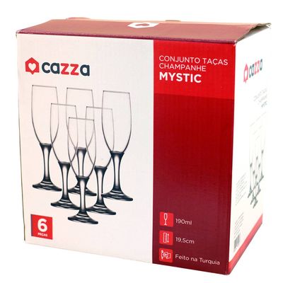 Conjunto com 6 Taças Champagne 190ml Mystic CV244249 Cazza