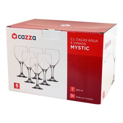 Conjunto com 6 Taças Água 365ml Mystic CV244247 Cazza