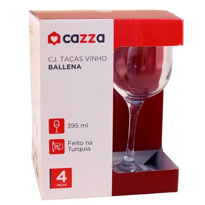Conjunto de Tacas 4Pcs Vinho 395Ml Ballena Cazza