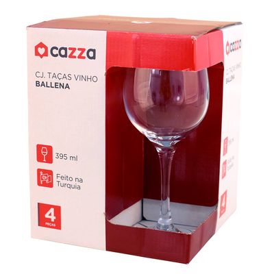 Conjunto de Tacas 4Pcs Vinho 395Ml Ballena Cazza