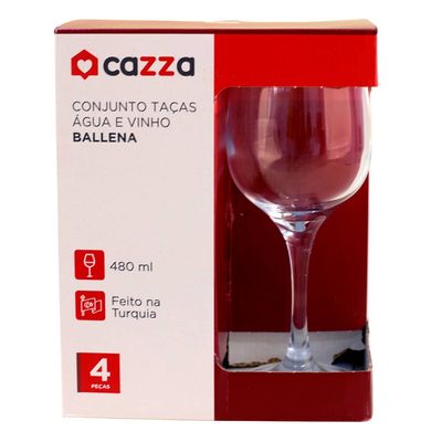 Conjunto de Tacas 4Pcs Agua 480Ml Ballena Cazza