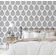 Papel de Parede Autoadesivo com Samambaias, Vinil Impermeável Cinza, Removível, para Inquilinos, Quarto/Sala de Jantar - S4Sassy 63,5 cm (L) × 152,4 cm (C) / Cinza - Vinil Texturizado