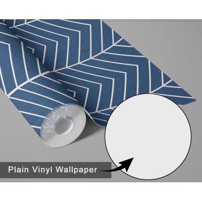 Papel de Parede Contact Decorativo, Linhas Geométricas, Impermeável, Azul, Removível, para Locatários, Quarto/Sala de Jantar - S4sassy 63,5 cm (L) × 914,4 cm (C) / Azul - Vinil Liso