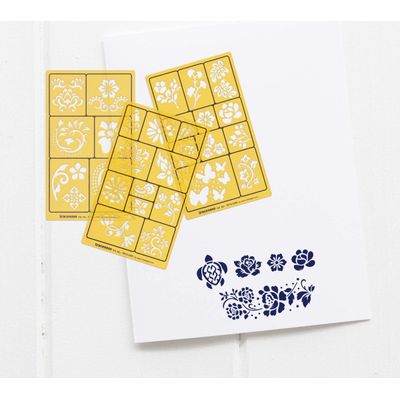 Traceease 5 Peças Moldes de Desenho Floral de Múltiplos Padrões para Scrapbooking, Design, Artesanato DIY e Suprimentos de Arte - IBA Crafts Amarelo
