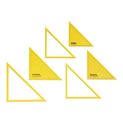 Traceease Gabaritos de Triângulo Retângulo de 90° Para Patchwork/Quilt, Conjunto de 3 Peças (7,6/10,2/12,7 cm) DIY Costura LG - IBA Crafts Amarelo