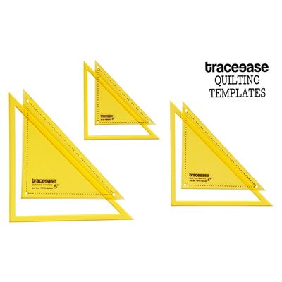 Traceease Gabaritos de Triângulo Retângulo de 90° Para Patchwork/Quilt, Conjunto de 3 Peças (7,6/10,2/12,7 cm) DIY Costura LG - IBA Crafts Amarelo