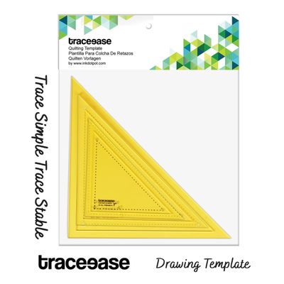Traceease Gabaritos de Triângulo Retângulo de 90° Para Patchwork/Quilt, Conjunto de 3 Peças (7,6/10,2/12,7 cm) DIY Costura LG - IBA Crafts Amarelo