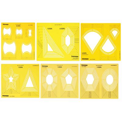 Kit 6 Peças de Estênceis de Patchwork, Régua para Máquina de Costura DIY, Ferramentas de Patchwork para Escritório e Escola - Traceease Amarelo
