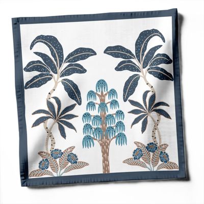 Guardanapos Brancos de Sarja de Algodão 51 cm, Conjunto de 12, Design Tropical, Tecido Grosso, Absorventes, Laváveis à Máquina - Vargottam 50,8 Cm × 50,8 Cm – Pacote Com 12 Peças / Branco