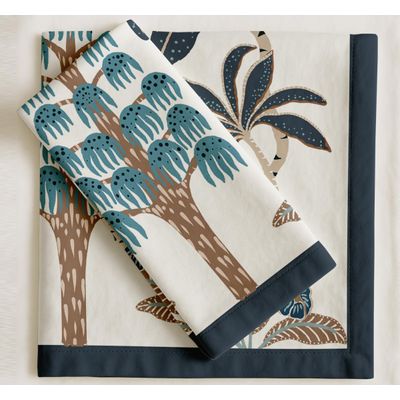 Guardanapos Brancos de Sarja de Algodão 51 cm, Conjunto de 12, Design Tropical, Tecido Grosso, Absorventes, Laváveis à Máquina - Vargottam 50,8 Cm × 50,8 Cm – Pacote Com 12 Peças / Branco