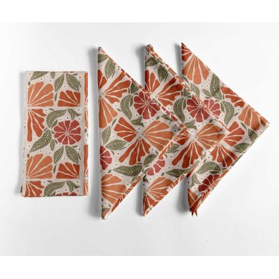 Guardanapos Canvas Algodão Premium 12 un., 51 cm, Aquarela Laranja, Grossos p/ Jantares & Ocasiões - Macios, Laváveis - Vargottam 50,8 Cm × 50,8 Cm – Pacote Com 12 Peças / Laranja