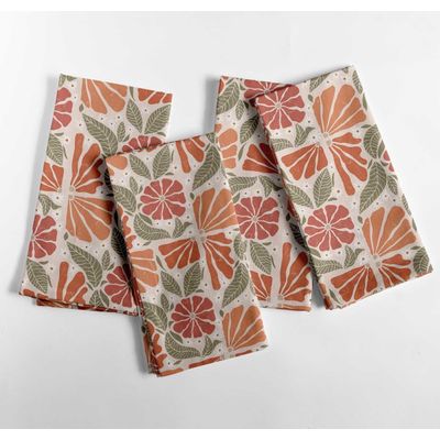 Guardanapos Canvas Algodão Premium 12 un., 51 cm, Aquarela Laranja, Grossos p/ Jantares & Ocasiões - Macios, Laváveis - Vargottam 50,8 Cm × 50,8 Cm – Pacote Com 12 Peças / Laranja