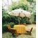 Toalha de Mesa Redonda 147 cm Int./Ext. com Furo para Guarda-Sol Impermeável Pátio Primavera/Verão Quintal/Churrasco Amarela - Vargottam 147,32 Cm × 147,32 Cm – Com Furo Para Guarda-Sol / Amarelo