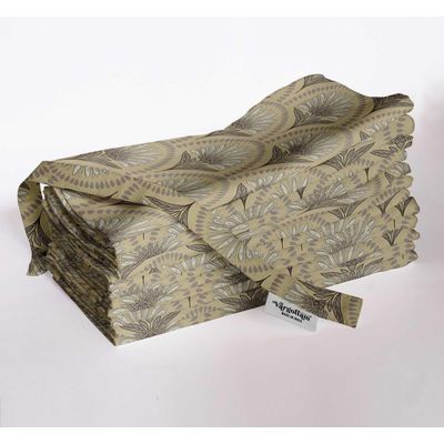 Conj. de 12 Guardanapos Musselina Algodão Tropical 51×51 cm Bege Motivos de Selva, Prim/Verão, Festas, Uso Diário, Lav. à Máq. - Vargottam 50,8 Cm × 50,8 Cm – Pacote Com 12 Peças / Bege