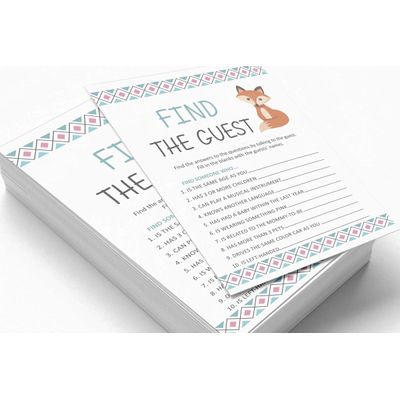 50 Cartões Alfabeto Infantil ABC Animais da Selva para Chá de Bebê Itens para Festa - Inkdotpot 12,7 Cm × 17,78 Cm / Branco - Encontre o Convidado