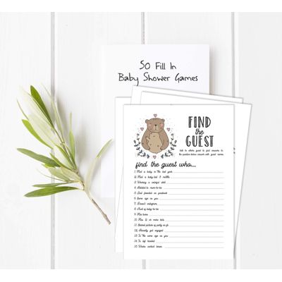50 Cartões Alfabeto ABC para Bebê com Urso Tema Animal Neutro de Gênero Suprimentos para Festa - Inkdotpot 12,7 Cm × 17,78 Cm / Branco - Encontre o Convidado