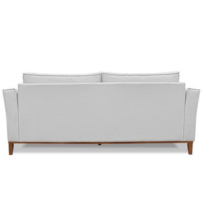 Sofá Living 2 Lugares 1,90M Vega Linho Pés Castanho Cinza
