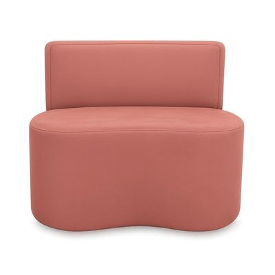 Kit 2 Puff Feijão Curvo Orgânico Redondo Com Encosto Sala Quarto Resistente Confortável Suede Rosa