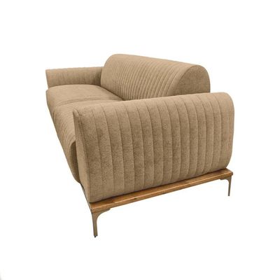 Sofá Molino 2 Lugares 180cm Pés Ouro Fosco Bouclé Camel - Nexta Casa