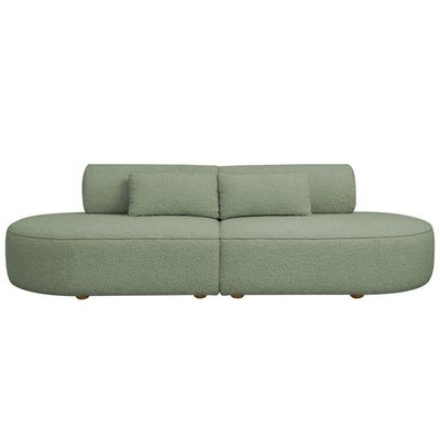 Sofá Orgânico Horizonte 4 Lugares 230cm Bouclé Verde Claro - Nexta Casa