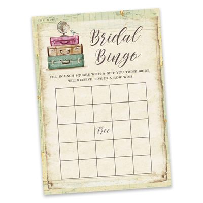Cartões Quadrados em Branco para Chá Nupcial e Despedida de Solteira, Preenchíveis, 50 Unidades para Jogo de Viagem - Inkdotpot 12,7 Cm × 17,78 Cm / Amarelo - Bingo da Noiva