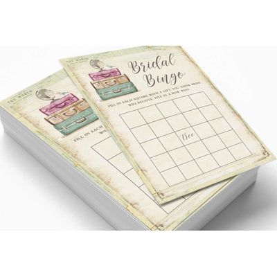 Cartões Quadrados em Branco para Chá Nupcial e Despedida de Solteira, Preenchíveis, 50 Unidades para Jogo de Viagem - Inkdotpot 12,7 Cm × 17,78 Cm / Amarelo - Bingo da Noiva