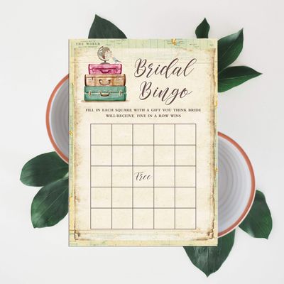 Cartões Quadrados em Branco para Chá Nupcial e Despedida de Solteira, Preenchíveis, 50 Unidades para Jogo de Viagem - Inkdotpot 12,7 Cm × 17,78 Cm / Amarelo - Bingo da Noiva