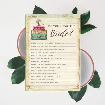Cartões Quadrados em Branco para Chá Nupcial e Despedida de Solteira, Preenchíveis, 50 Unidades para Jogo de Viagem - Inkdotpot 12,7 Cm × 17,78 Cm / Amarelo - Quiz da Noiva