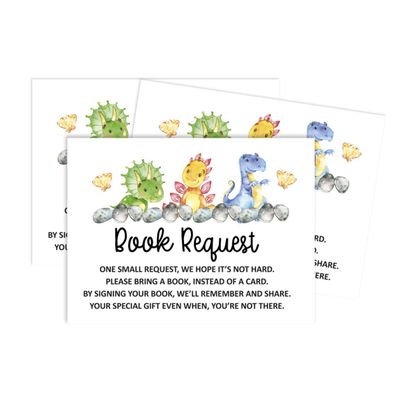 30 Cartões para Chá de Bebê Tema Dinossauros Animais da Selva com Campos para Preencher - Inkdotpot 10,16 Cm × 7,62 Cm / Branco - Livro pro Bebê