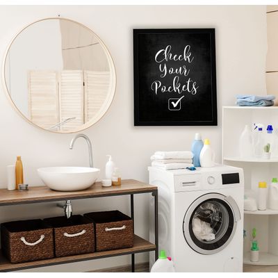 Placa de Parede 'Verifique Seus Bolsos' 1 Peça para Decoração de Lavanderia - Inkdotpot 20,32 Cm × 25,4 Cm / Apenas Pôster