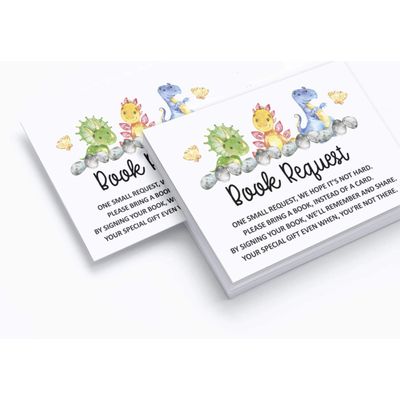 30 Cartões para Chá de Bebê Tema Dinossauros Animais da Selva com Campos para Preencher - Inkdotpot 12,7 Cm × 17,78 Cm / Branco - Conjunto