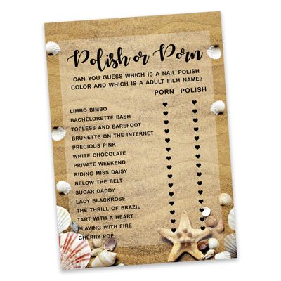 50 Cartões de Jogos de Praia para Chá de Noiva, Casamento e Despedida de Solteira, Quadrados em Branco para Preencher, Atacado - Inkdotpot 12,7 Cm × 17,78 Cm / Bege - Esmalte ou Filme