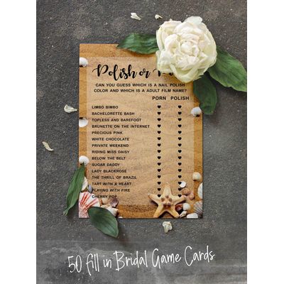 50 Cartões de Jogos de Praia para Chá de Noiva, Casamento e Despedida de Solteira, Quadrados em Branco para Preencher, Atacado - Inkdotpot 12,7 Cm × 17,78 Cm / Bege - Esmalte ou Filme