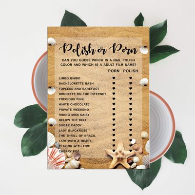 50 Cartões de Jogos de Praia para Chá de Noiva, Casamento e Despedida de Solteira, Quadrados em Branco para Preencher, Atacado - Inkdotpot 12,7 Cm × 17,78 Cm / Bege - Esmalte ou Filme