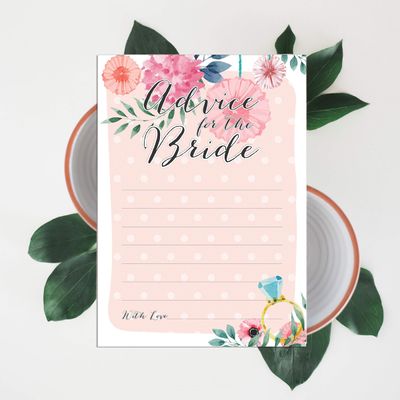 Cartões Florais Quadrados em Branco para Preencher Ideias de Presente para Chá de Noiva e Despedida de Solteira, Pacote com 50 - Inkdotpot 12,7 Cm × 17,78 Cm / Laranja - Cartão de Conselho