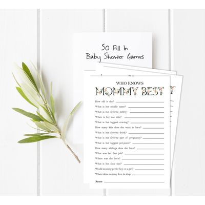 Conjunto para Chá de Bebê Unissex com 50 Cartões Alfabeto ABC, Itens para Festa - Inkdotpot 12,7 Cm × 17,78 Cm / Branco - Quem Disse Isso (Mamãe)