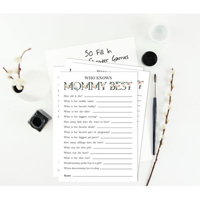 Conjunto para Chá de Bebê Unissex com 50 Cartões Alfabeto ABC, Itens para Festa - Inkdotpot 12,7 Cm × 17,78 Cm / Branco - Quem Disse Isso (Mamãe)
