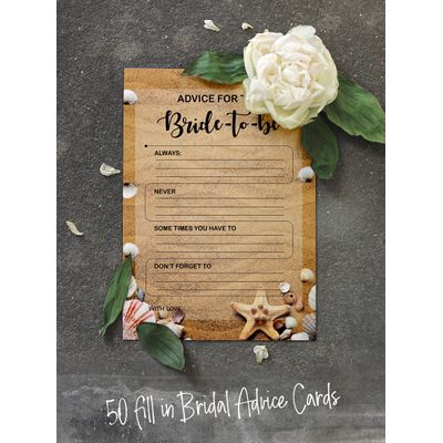 50 Cartões de Jogos de Praia para Chá de Noiva, Casamento e Despedida de Solteira, Quadrados em Branco para Preencher, Atacado - Inkdotpot 8,89 Cm × 6,35 Cm / Bege - Jogos de Festa