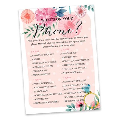 Cartões Florais Quadrados em Branco para Preencher Ideias de Presente para Chá de Noiva e Despedida de Solteira, Pacote com 50 - Inkdotpot 12,7 Cm × 17,78 Cm / Laranja - O Que Tem no Seu Celular