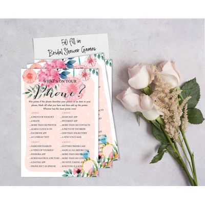 Cartões Florais Quadrados em Branco para Preencher Ideias de Presente para Chá de Noiva e Despedida de Solteira, Pacote com 50 - Inkdotpot 12,7 Cm × 17,78 Cm / Laranja - O Que Tem no Seu Celular