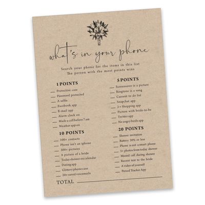 Pacote com 50 Cartões Rústicos de Papel Kraft Quadrados em Branco para Jogos, Chá de Noiva, Despedida de Solteira e Casamento - Inkdotpot 12,7 Cm × 17,78 Cm / Bege - O Que Tem no Seu Celular
