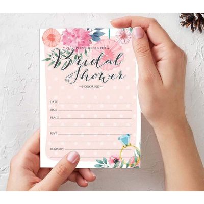 Cartões Florais Quadrados em Branco para Preencher Ideias de Presente para Chá de Noiva e Despedida de Solteira, Pacote com 50 - Inkdotpot 12,7 Cm × 17,78 Cm / Laranja - O Que Tem no Seu Celular