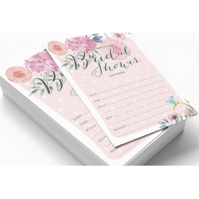 Cartões Florais Quadrados em Branco para Preencher Ideias de Presente para Chá de Noiva e Despedida de Solteira, Pacote com 50 - Inkdotpot 12,7 Cm × 17,78 Cm / Laranja - O Que Tem no Seu Celular