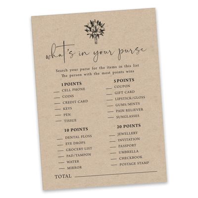 Pacote com 50 Cartões Rústicos de Papel Kraft Quadrados em Branco para Jogos, Chá de Noiva, Despedida de Solteira e Casamento - Inkdotpot 12,7 Cm × 17,78 Cm / Bege - O Que Tem na Sua Bolsa