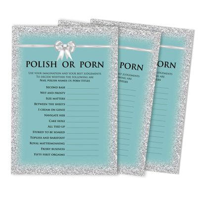 50 Cartões de Jogo Nupciais com Glitter para Chá de Noiva e Despedida de Solteira Atacado, Quadrados em Branco para Preencher - Inkdotpot 12,7 Cm × 17,78 Cm / Azul - Esmalte ou Filme