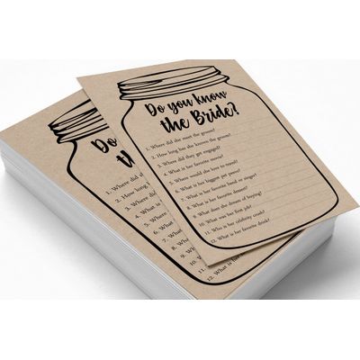 30 Convites em Branco Estilo Pote Mason Kraft Rústico para Chá de Noiva - Inkdotpot 12,7 Cm × 17,78 Cm / Bege - Quiz da Noiva