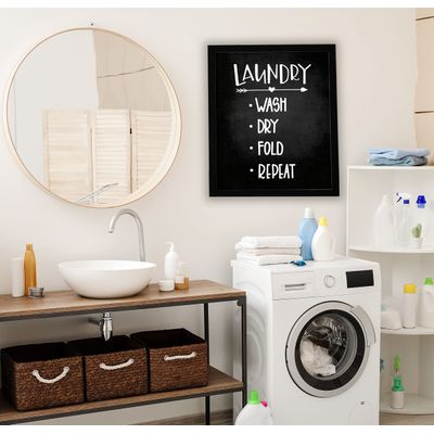 1 Peça Placa/Poster de Parede 'Lavar Secar Dobrar Repetir' para Decoração da Lavanderia - Inkdotpot 20,32 Cm × 25,4 Cm / Apenas Pôster