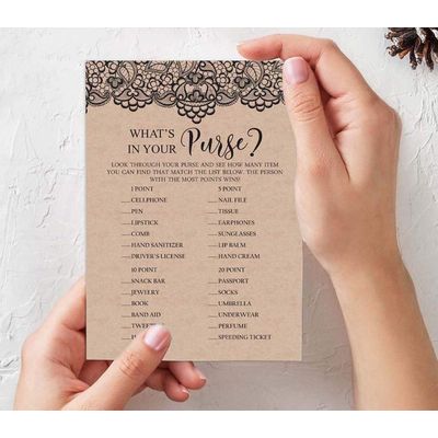 50 Cartões Quadrados Kraft em Branco com Renda Preta Vitoriana para Jogo de Chá de Noiva/Casamento/Despedida de Solteira - Inkdotpot 12,7 Cm × 17,78 Cm / Bege - Conjunto de 4